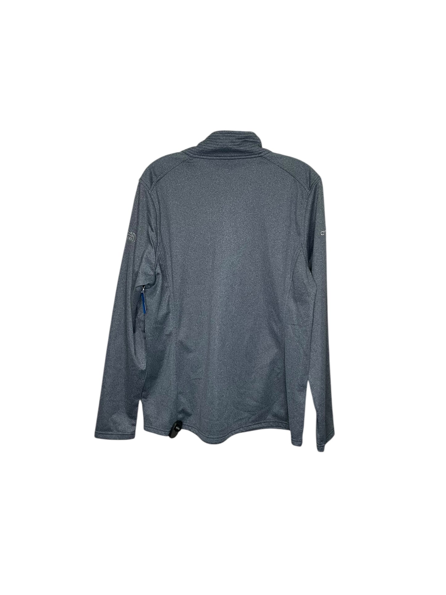 Athletic Top Long Sleeve Collar By The North Face In Grey, Size: Xl