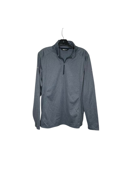 Athletic Top Long Sleeve Collar By The North Face In Grey, Size: Xl