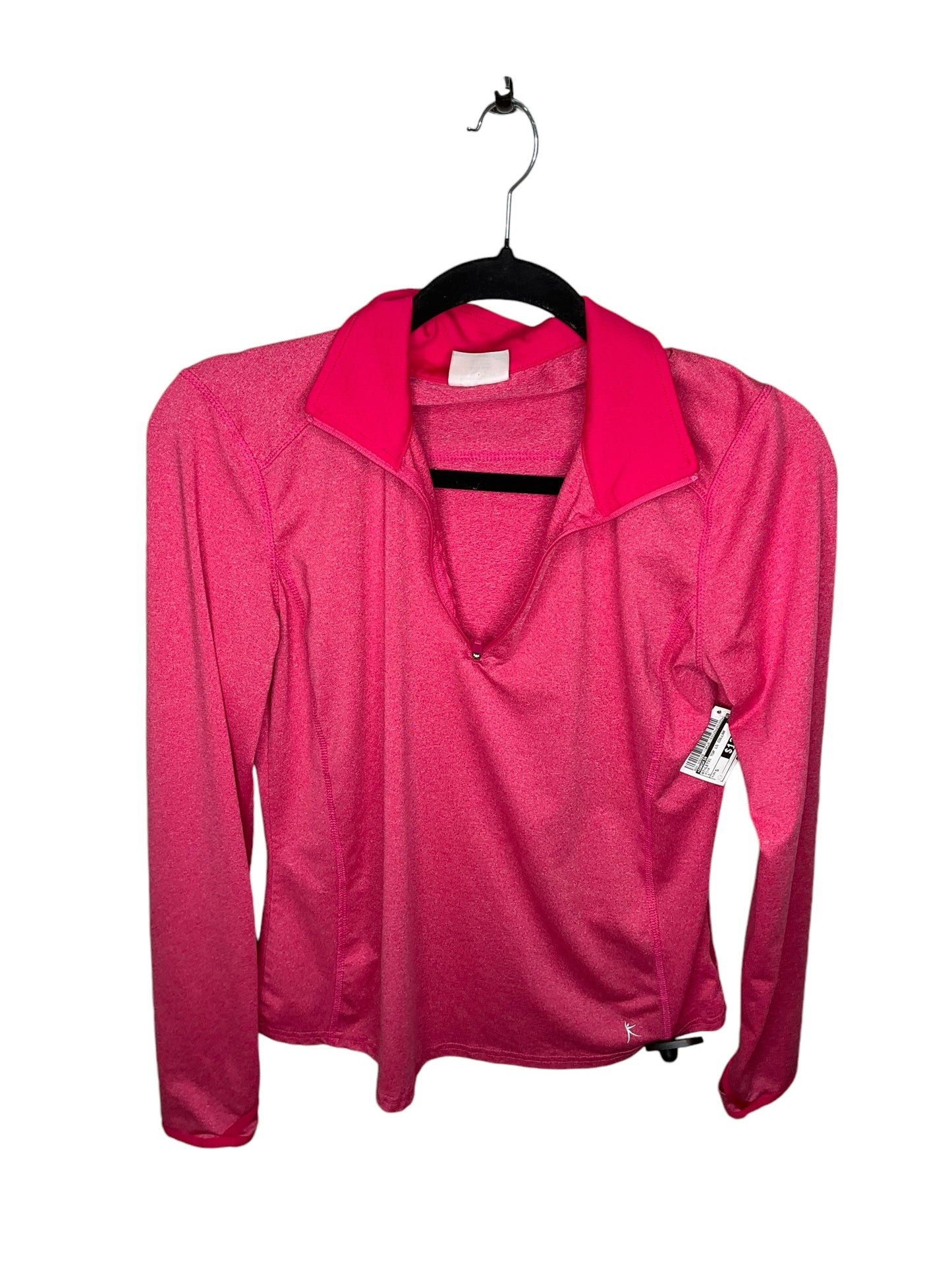 Athletic Top Long Sleeve Collar By Danskin In Pink, Size: S