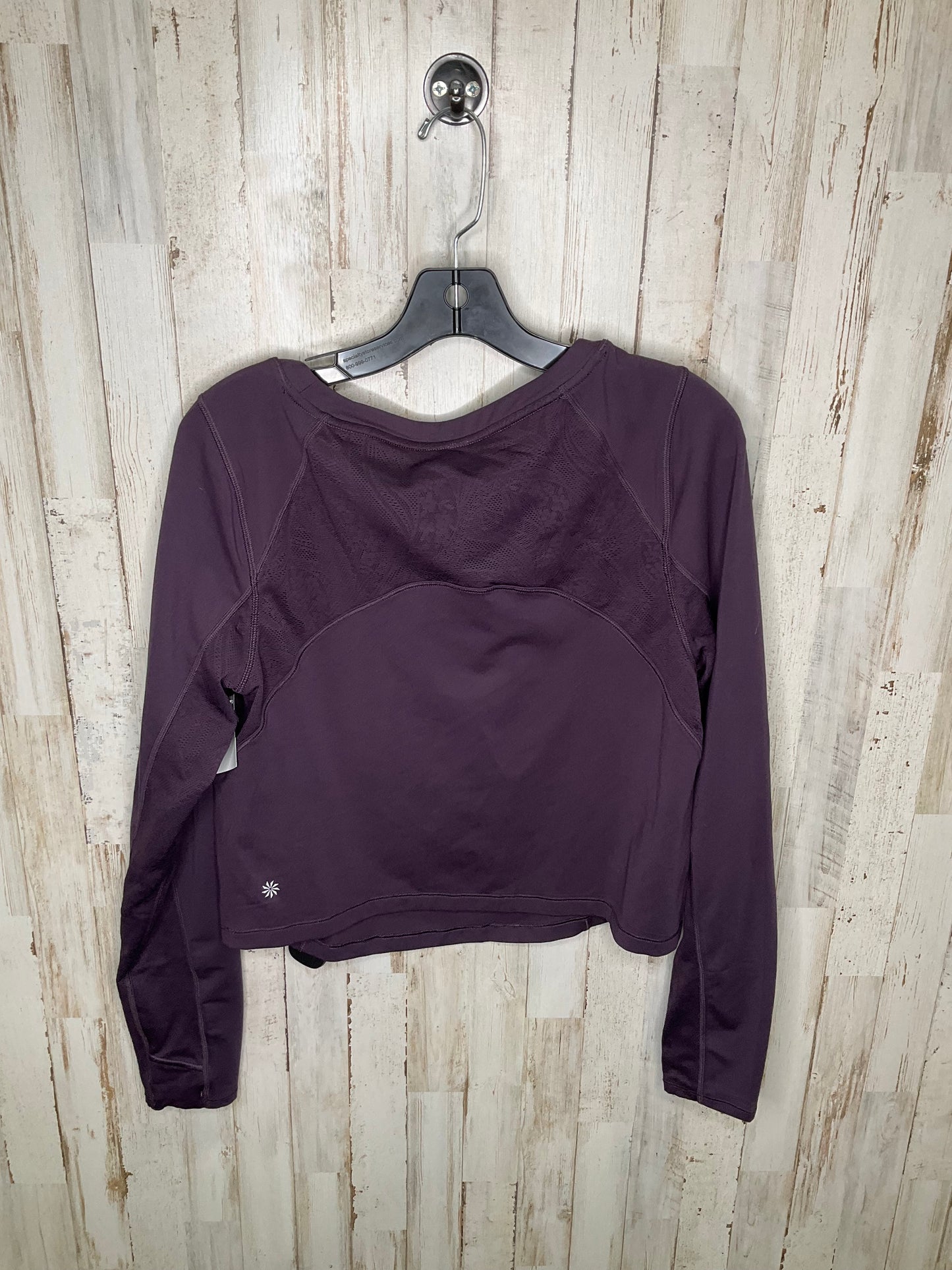 Purple Athletic Top Long Sleeve Crewneck Athleta, Size 1x