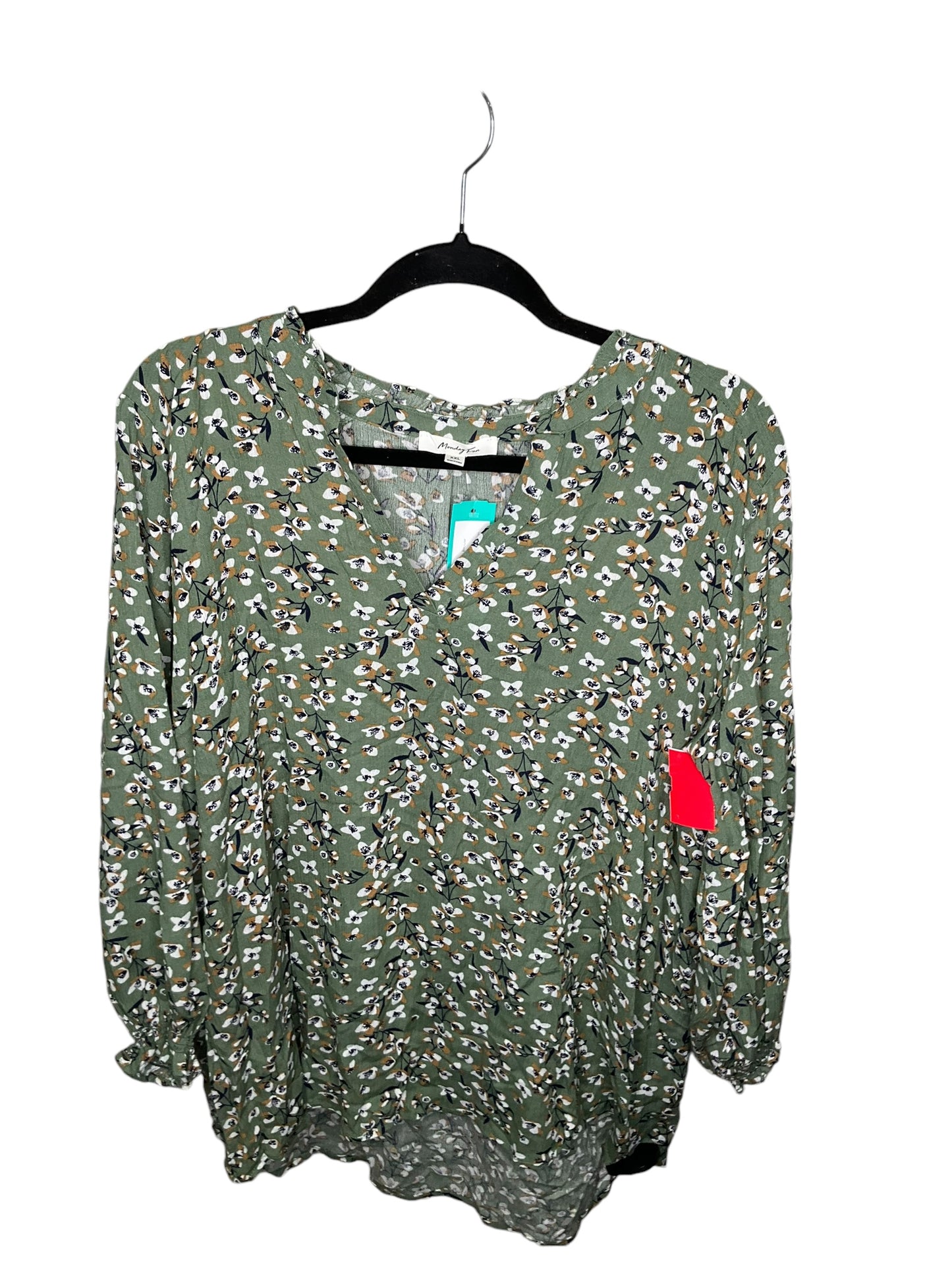 Top Long Sleeve By Clothes Mentor In Floral Print, Size: Xxl