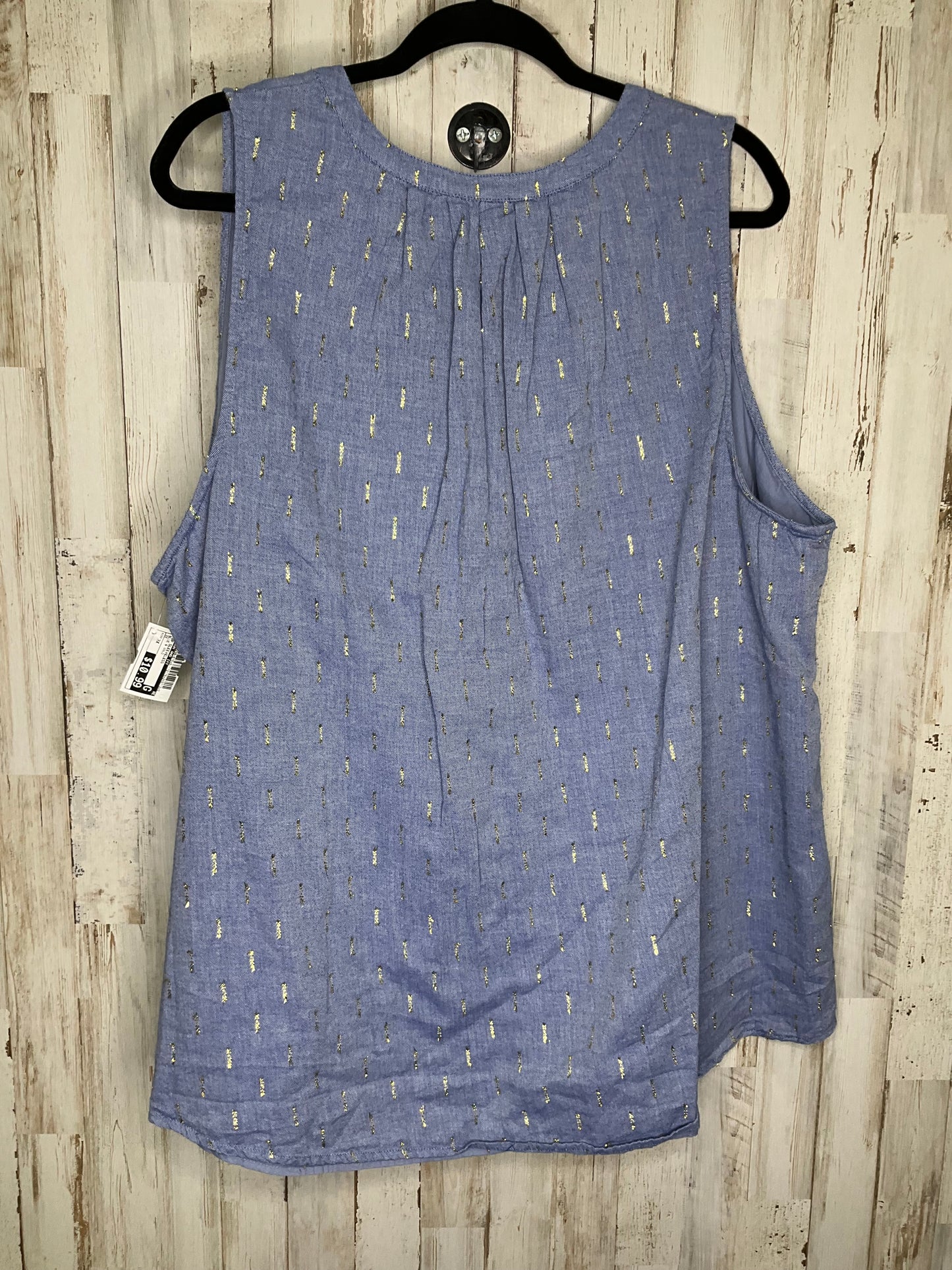 Blue & Gold Top Sleeveless Crown And Ivy, Size 3x