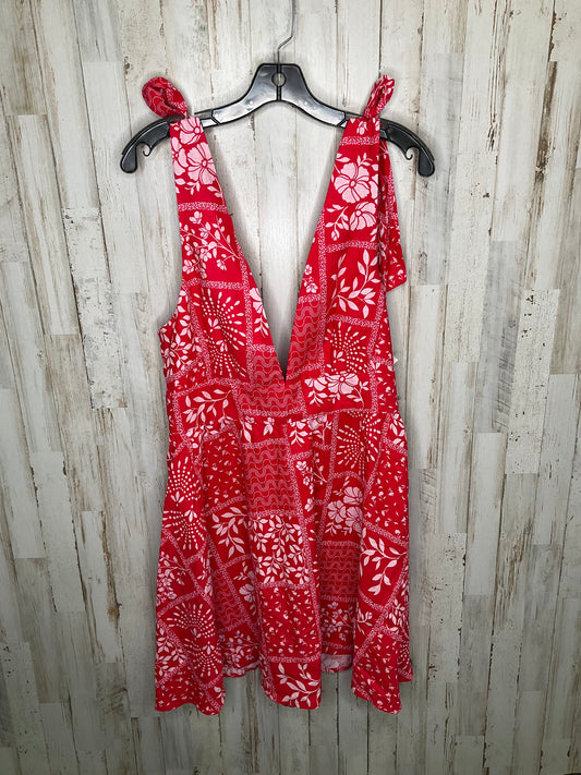 Red & White Dress Casual Midi House Of Harlow, Size M