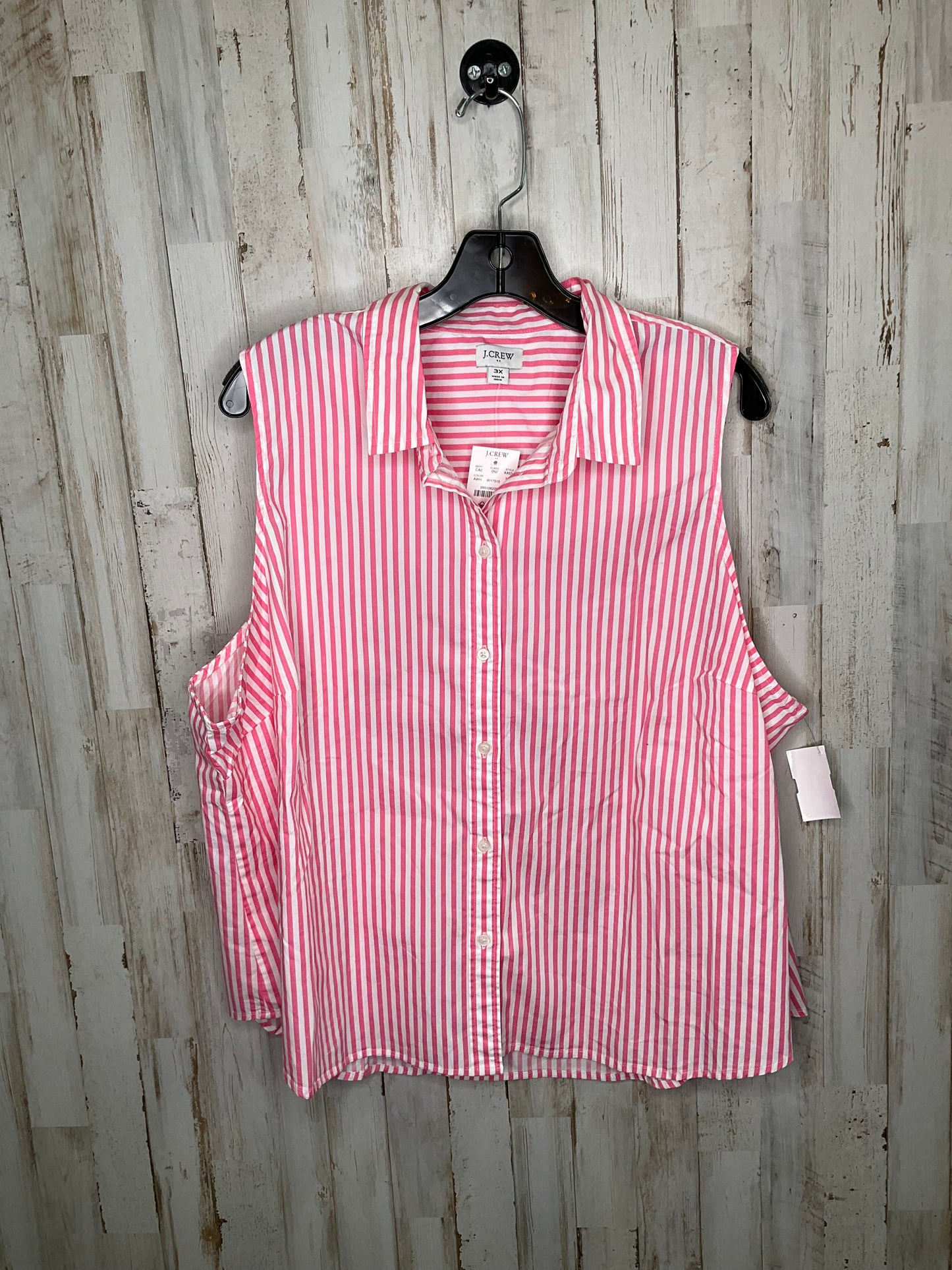 Pink & White Top Sleeveless J. Crew, Size 3x