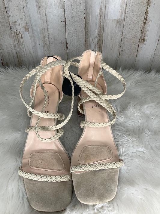 Taupe Sandals Heels Block Joie, Size 9.5