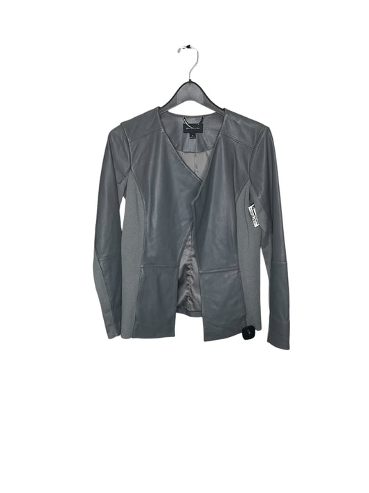 Jacket Leather By H For Halston In Grey, Size: 4