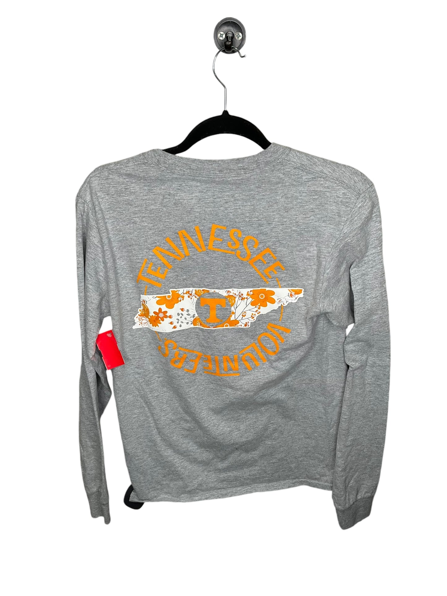 Top Long Sleeve By Champion In Grey & Orange, Size: S