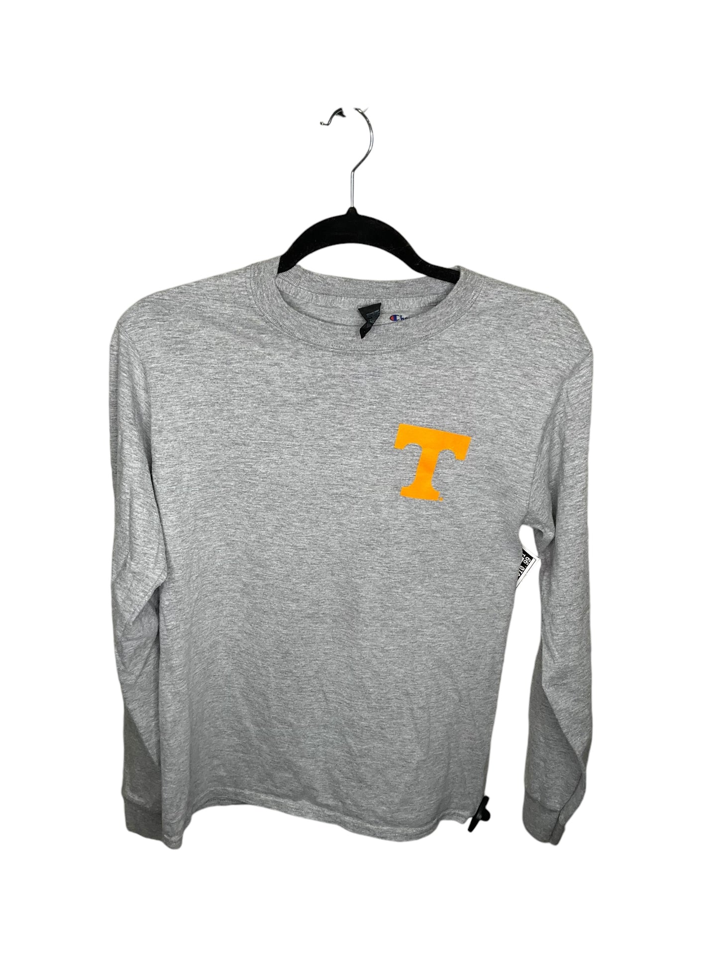 Top Long Sleeve By Champion In Grey & Orange, Size: S