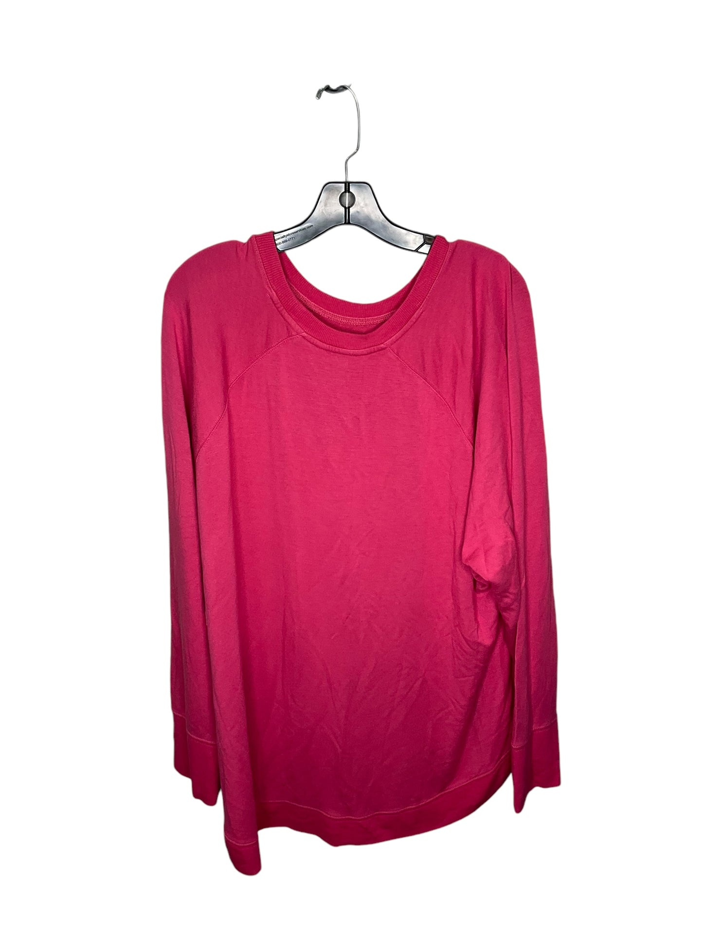 Athletic Top Long Sleeve Crewneck By Athleta In Pink, Size: 3x