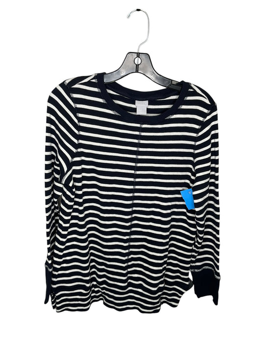 Top Long Sleeve By Chicos In Striped Pattern, Size: 2