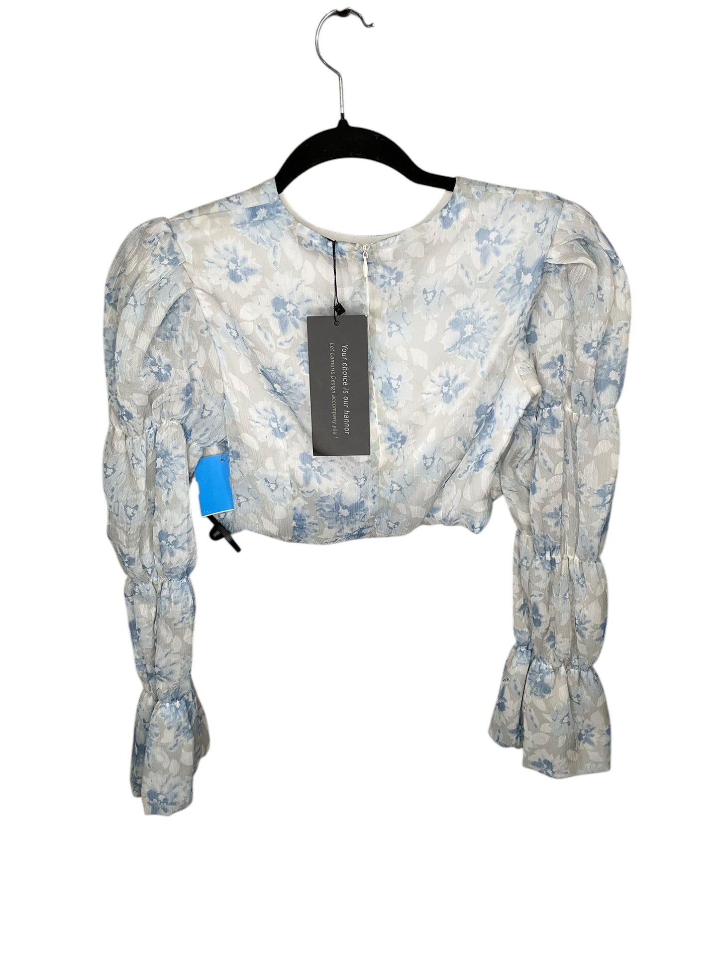 Top Long Sleeve By Clothes Mentor In Blue & White, Size: M