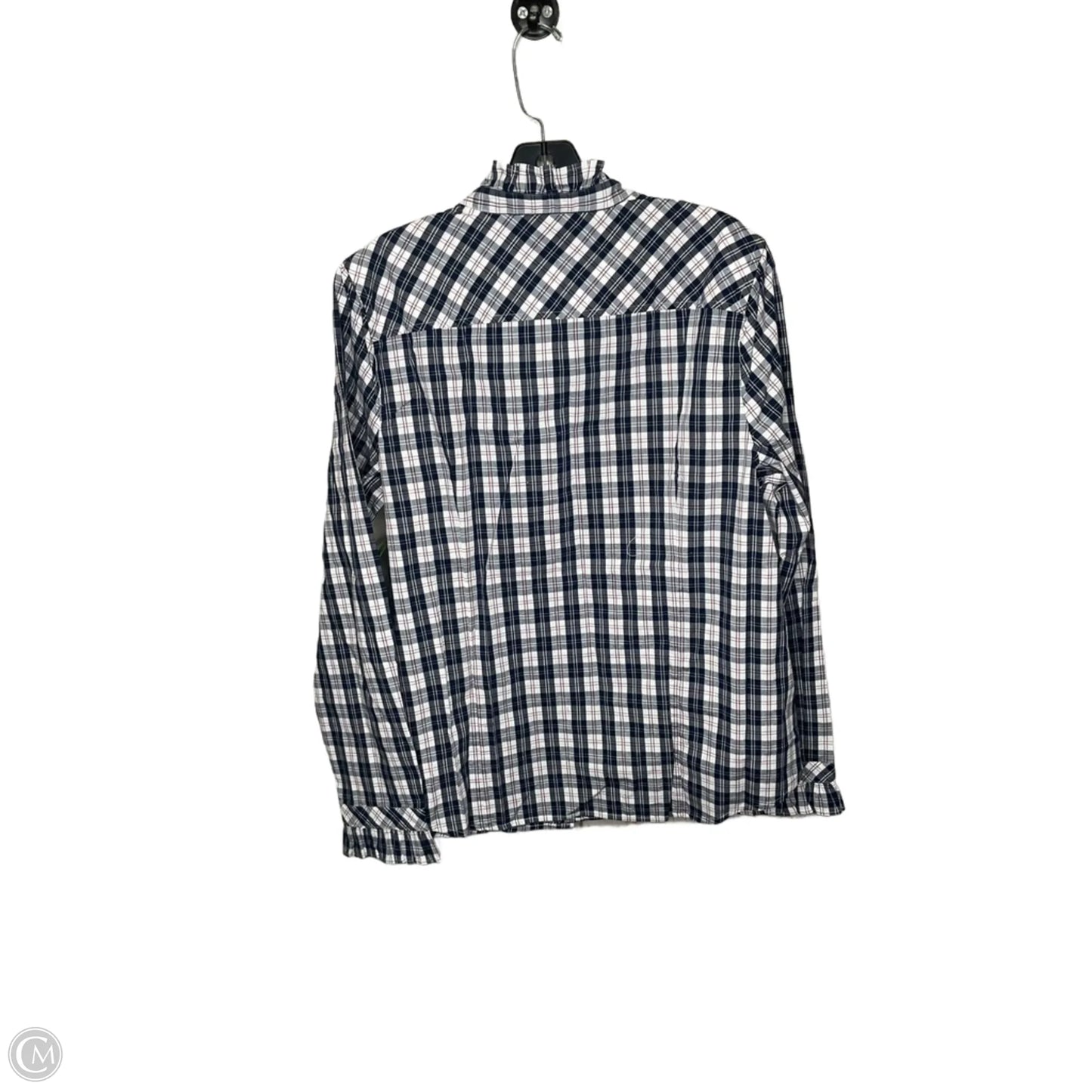Top Long Sleeve By J. Crew In Plaid Pattern, Size: L