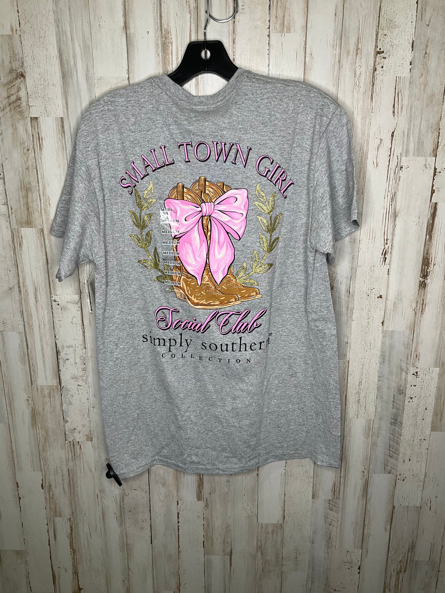 Top Short Sleeve Basic By Simply Southern In Grey, Size: M