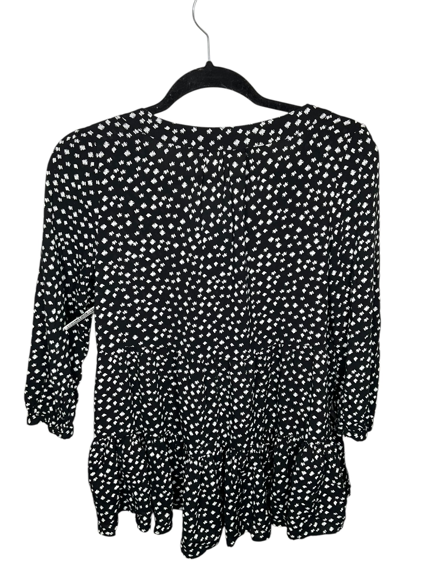 Top Long Sleeve By Maeve In Black & White, Size: S