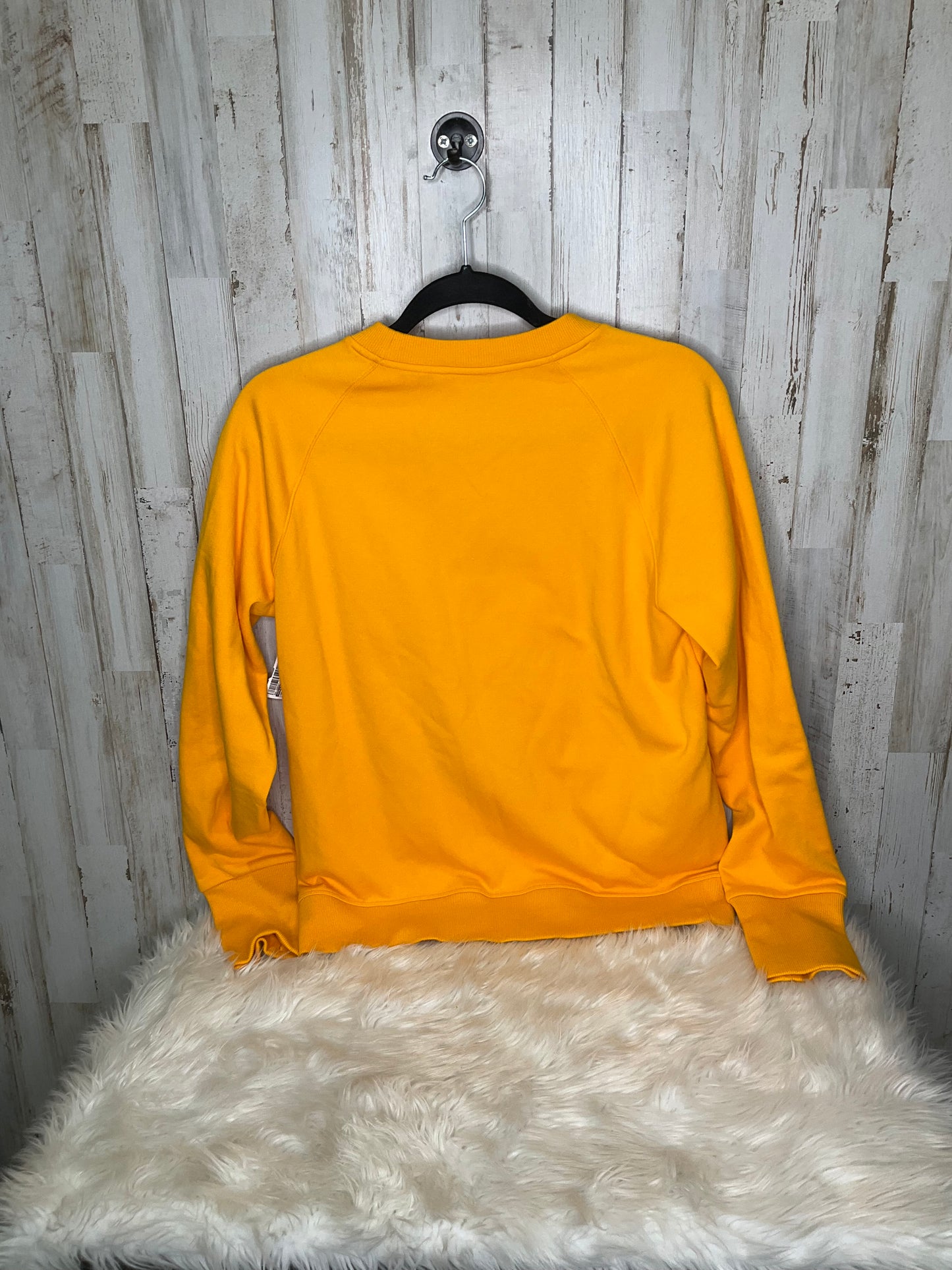 Top Long Sleeve By Athleta In Orange & White