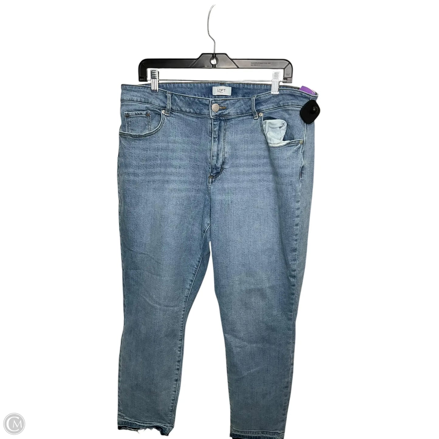 Jeans Straight By Loft In Blue Denim, Size: 16