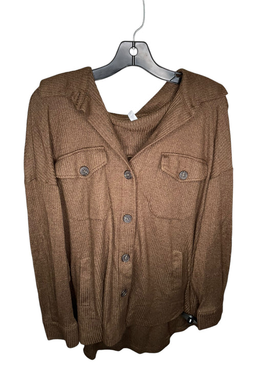 Top Long Sleeve By Zenana Outfitters In Brown, Size: Xl