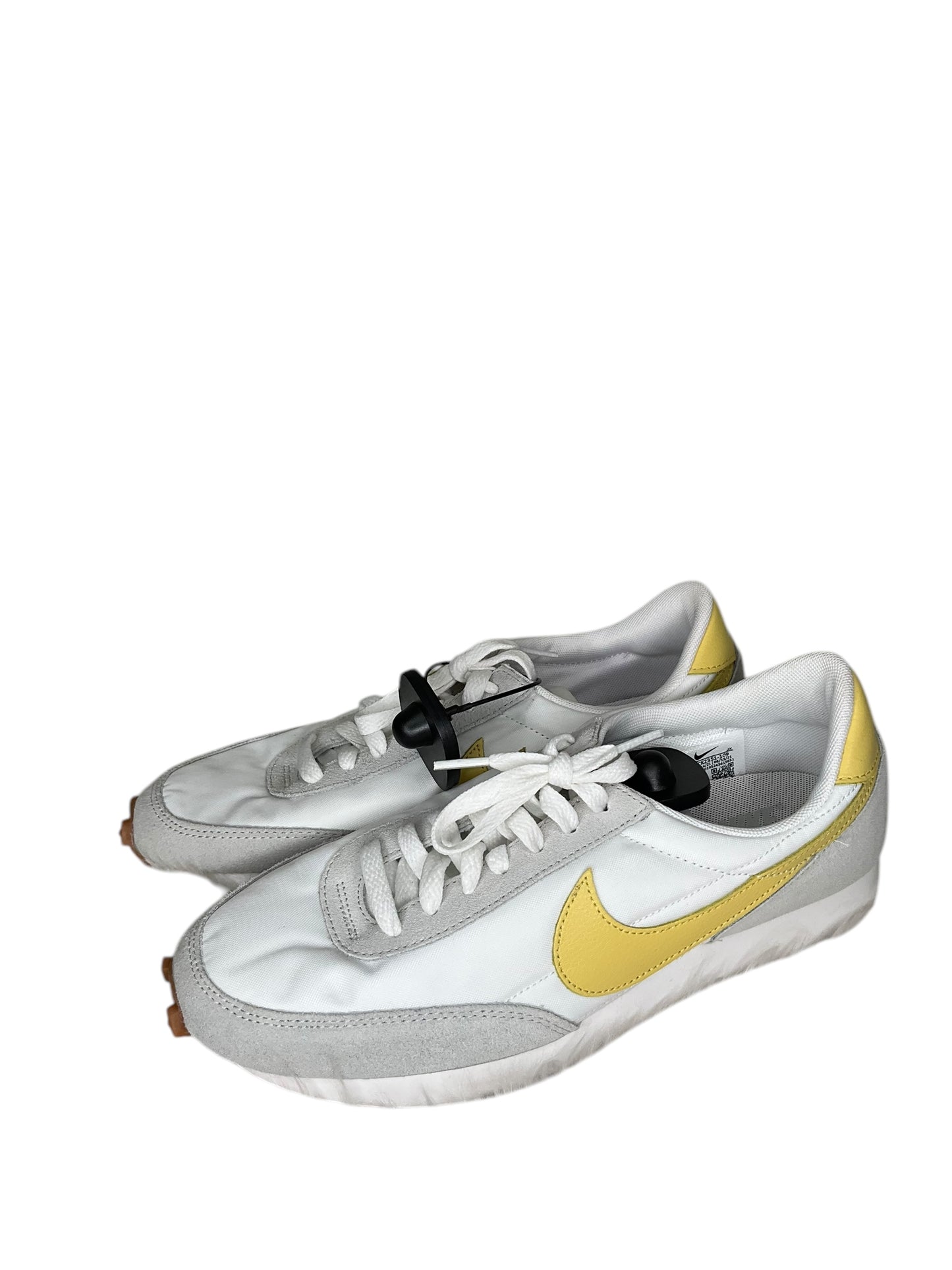 Shoes Athletic By Nike In White & Yellow, Size: 9