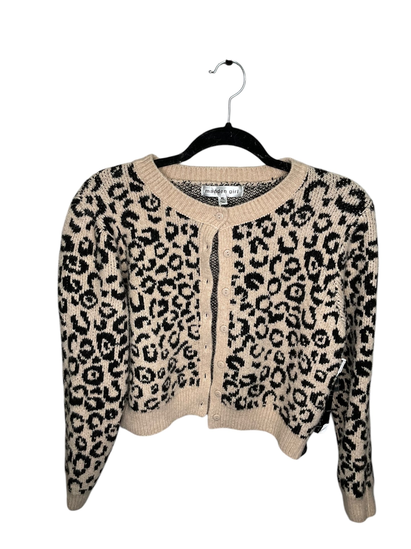 Cardigan By Madden Girl In Animal Print, Size: Xl