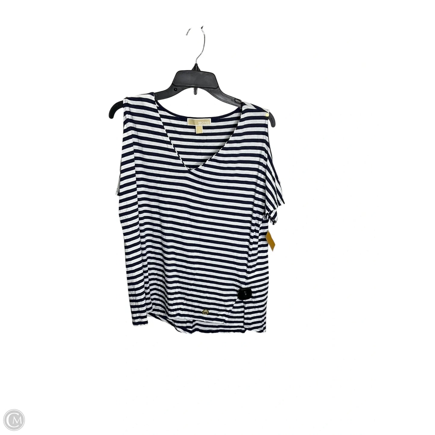 Top Short Sleeve By Michael By Michael Kors In Striped Pattern, Size: L