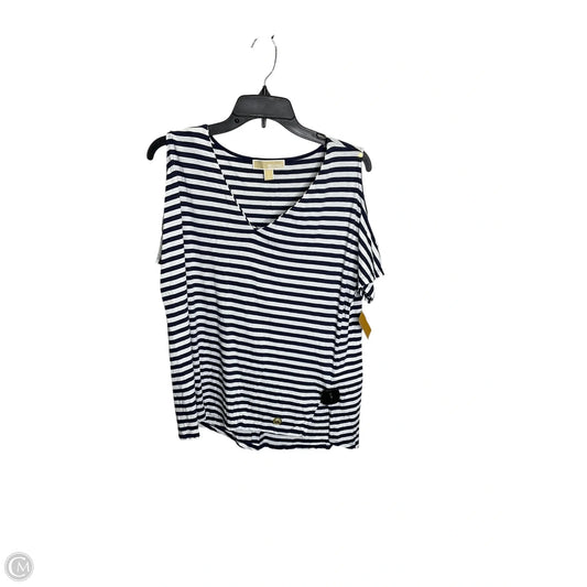 Top Short Sleeve By Michael By Michael Kors In Striped Pattern, Size: L