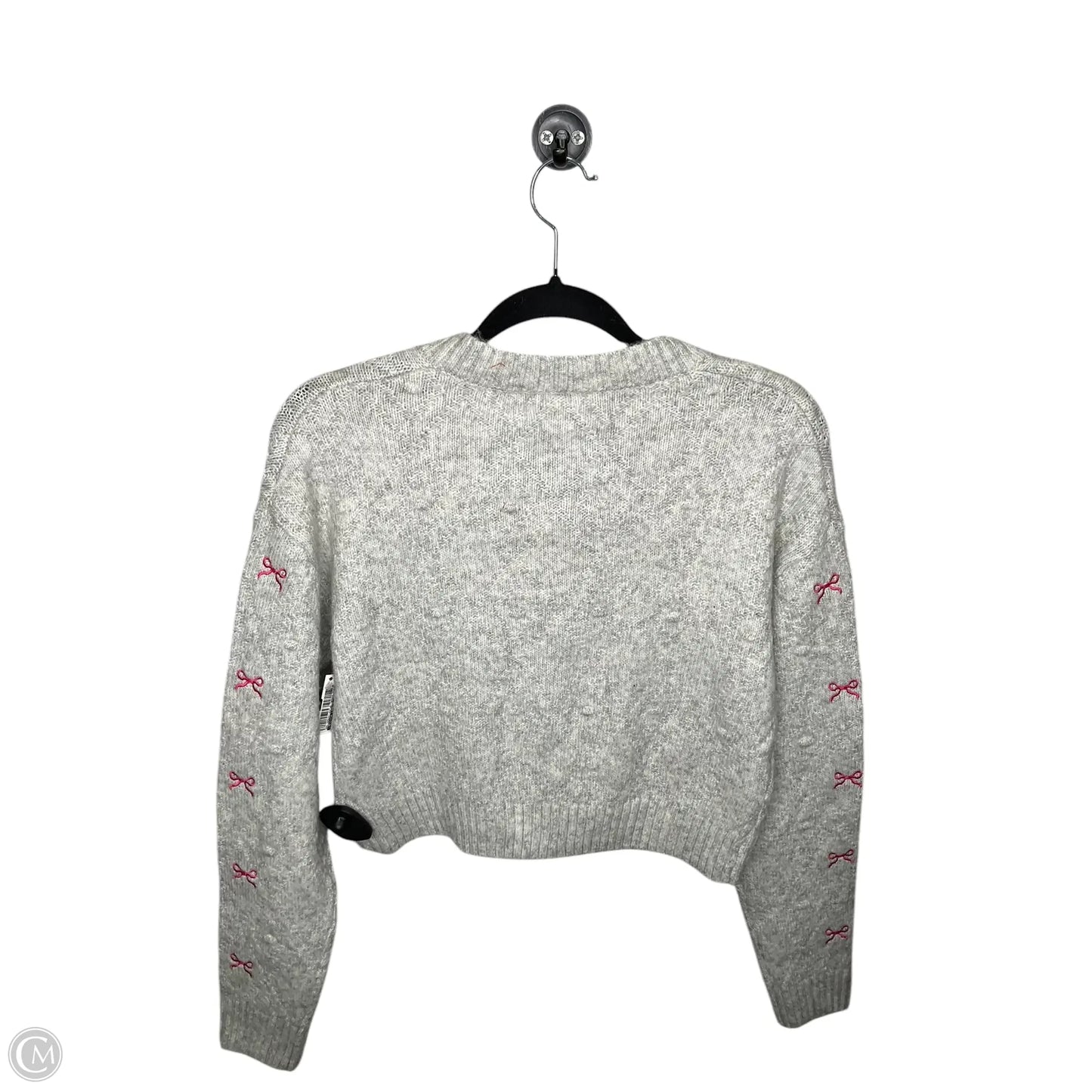 Sweater Cardigan By Jessica Simpson In Grey & Pink, Size: S