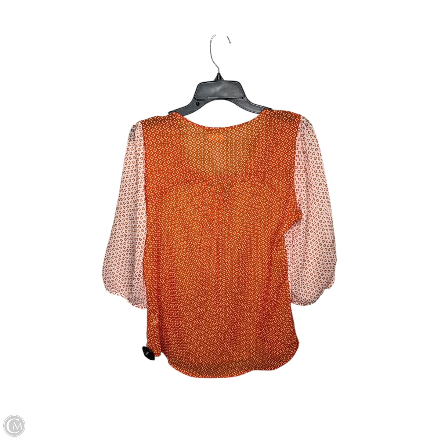 Blouse 3/4 Sleeve By Clothes Mentor In Orange, Size: M