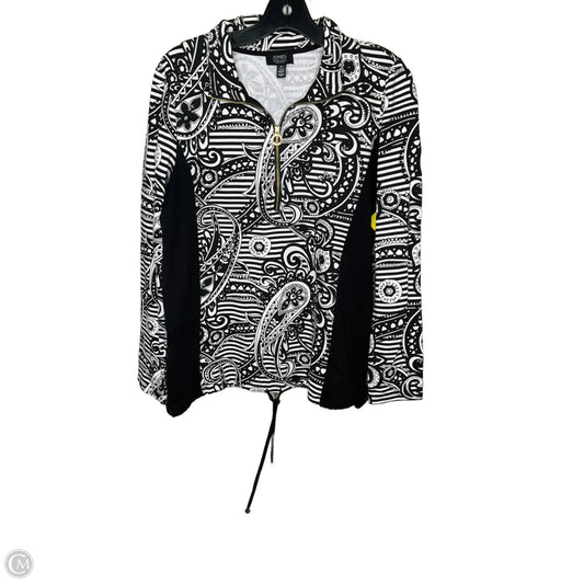 Athletic Jacket By Jones New York In Black & White, Size: L