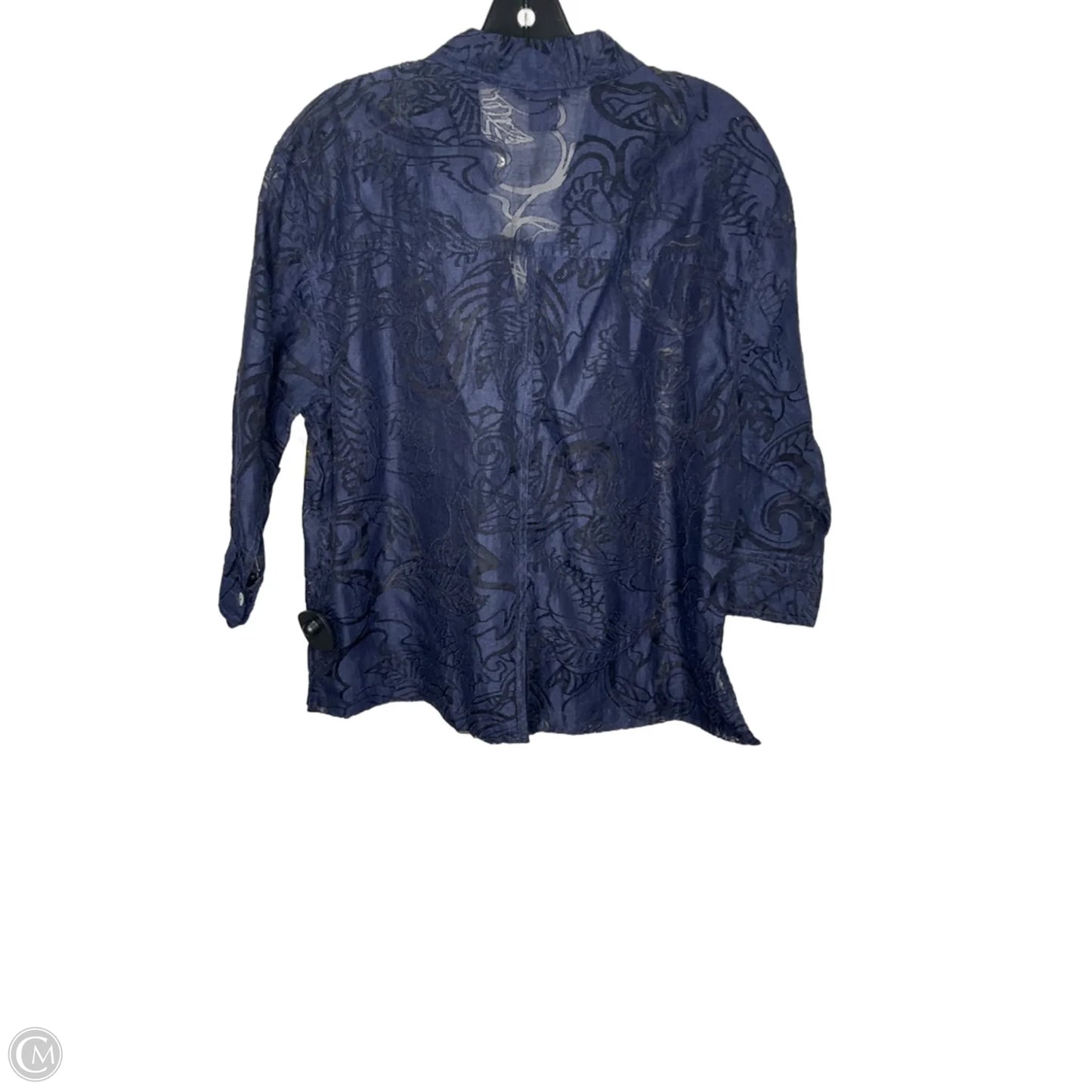 Top Long Sleeve By Clothes Mentor In Black & Blue, Size: L