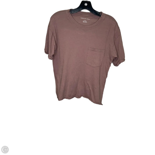 Top Short Sleeve By American Eagle In Brown, Size: S