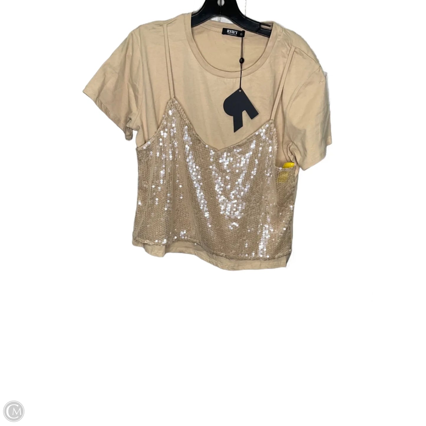 Top Short Sleeve By Clothes Mentor In Tan, Size: Xl
