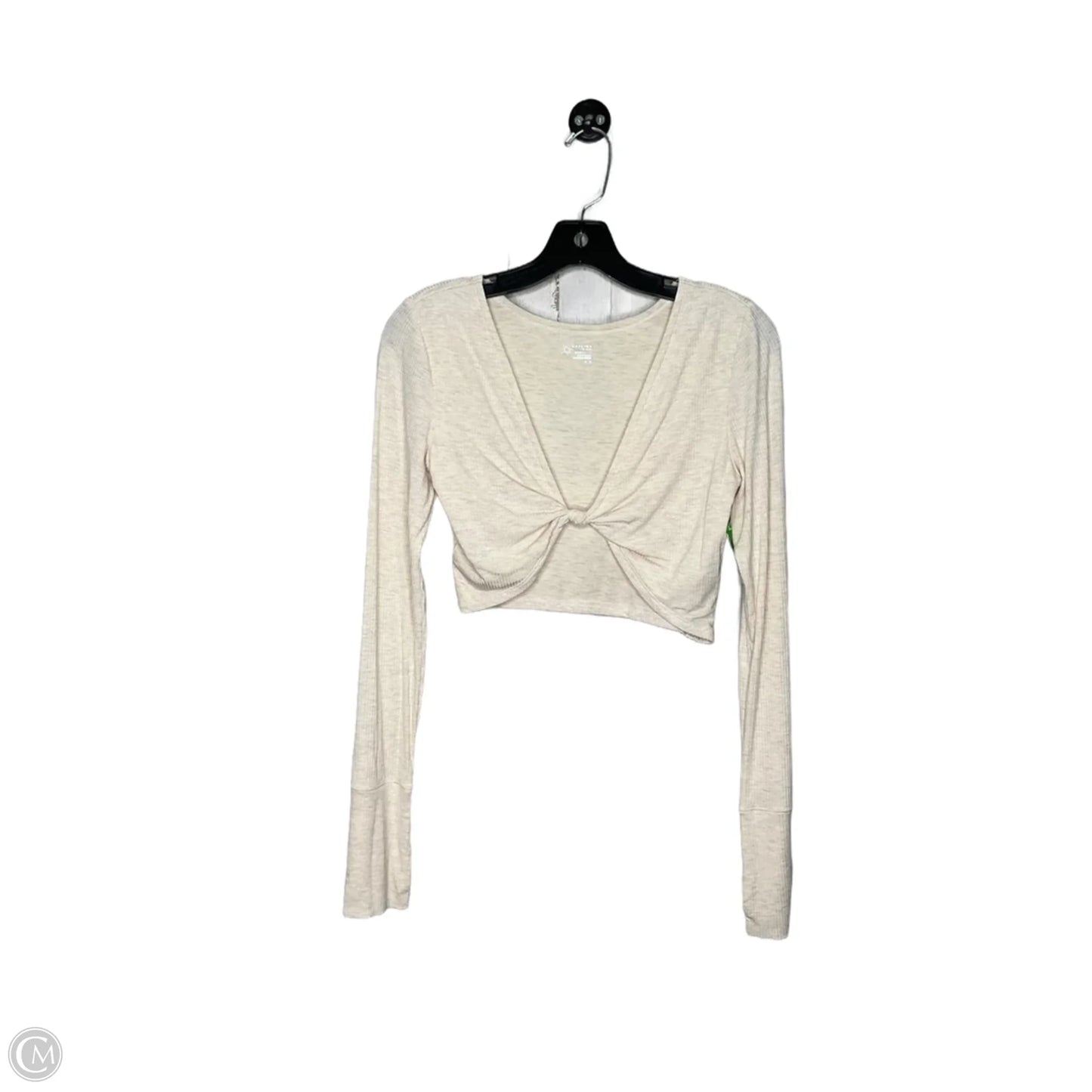 Athletic Top Long Sleeve Crewneck By Aerie In Cream, Size: M