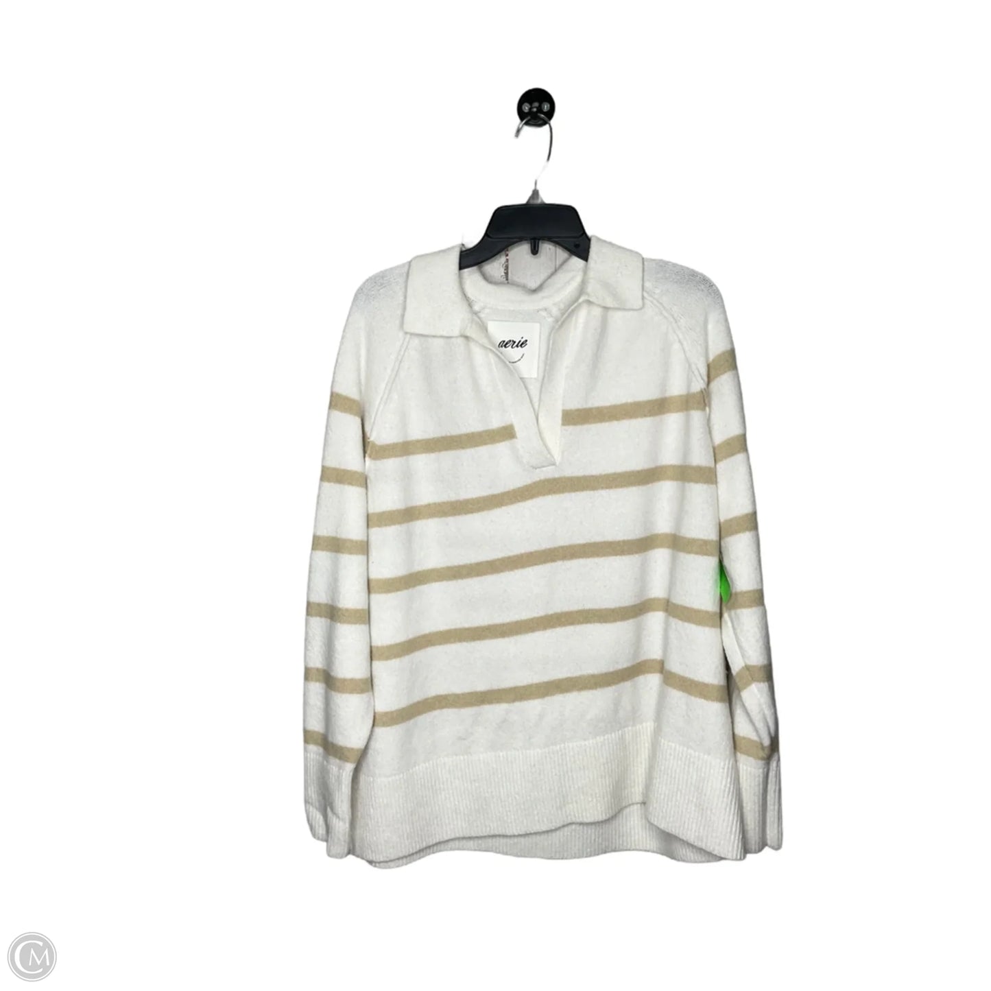 Sweater By Aerie In Tan & White, Size: M