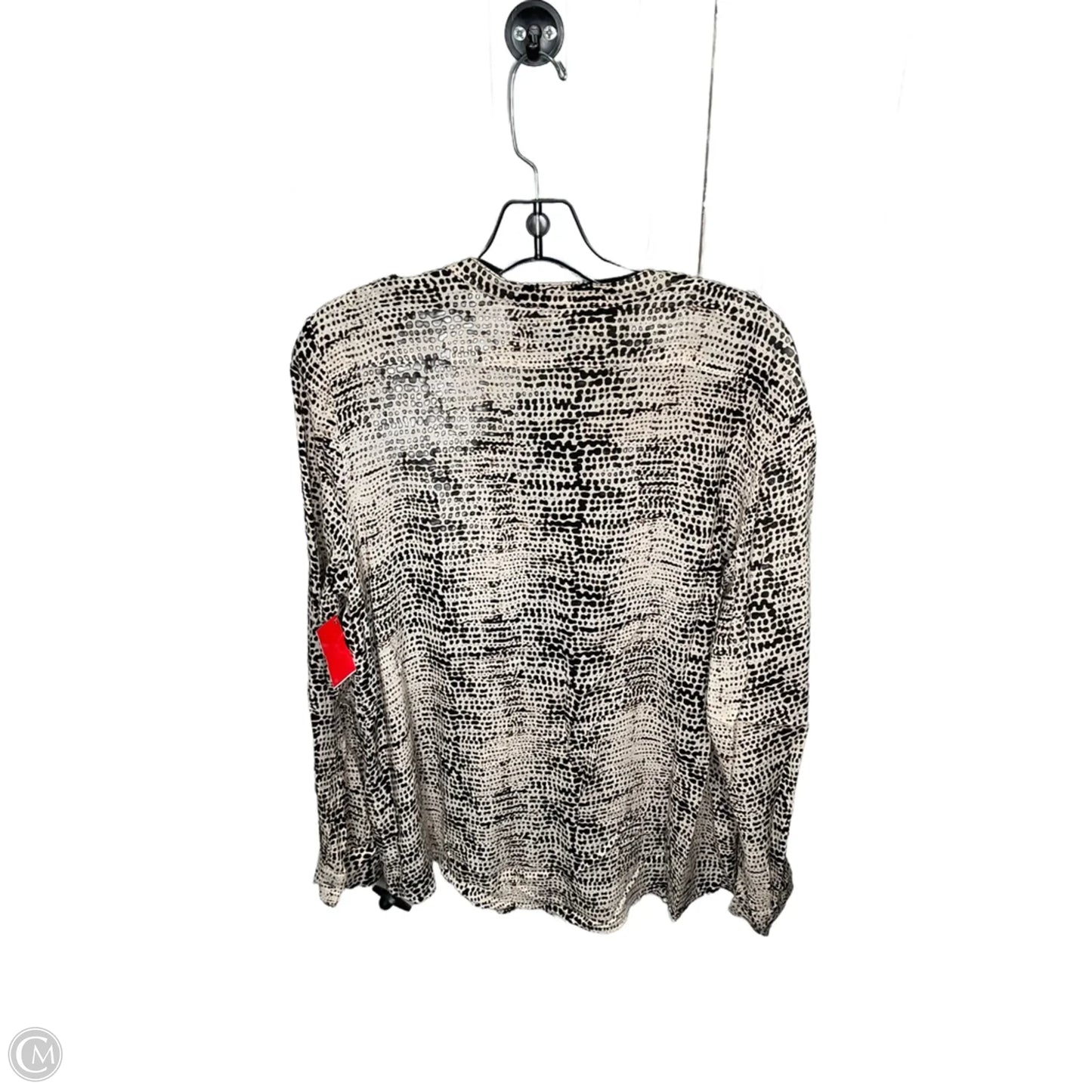 Top Long Sleeve By Calvin Klein In Animal Print, Size: L