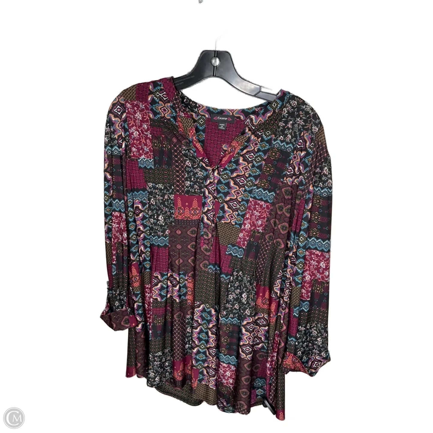 Top Long Sleeve By Cocomo In Multi-colored, Size: 1x