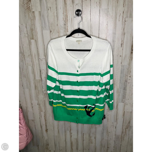 Sweater Cardigan By Talbots In Green, Size: Xl