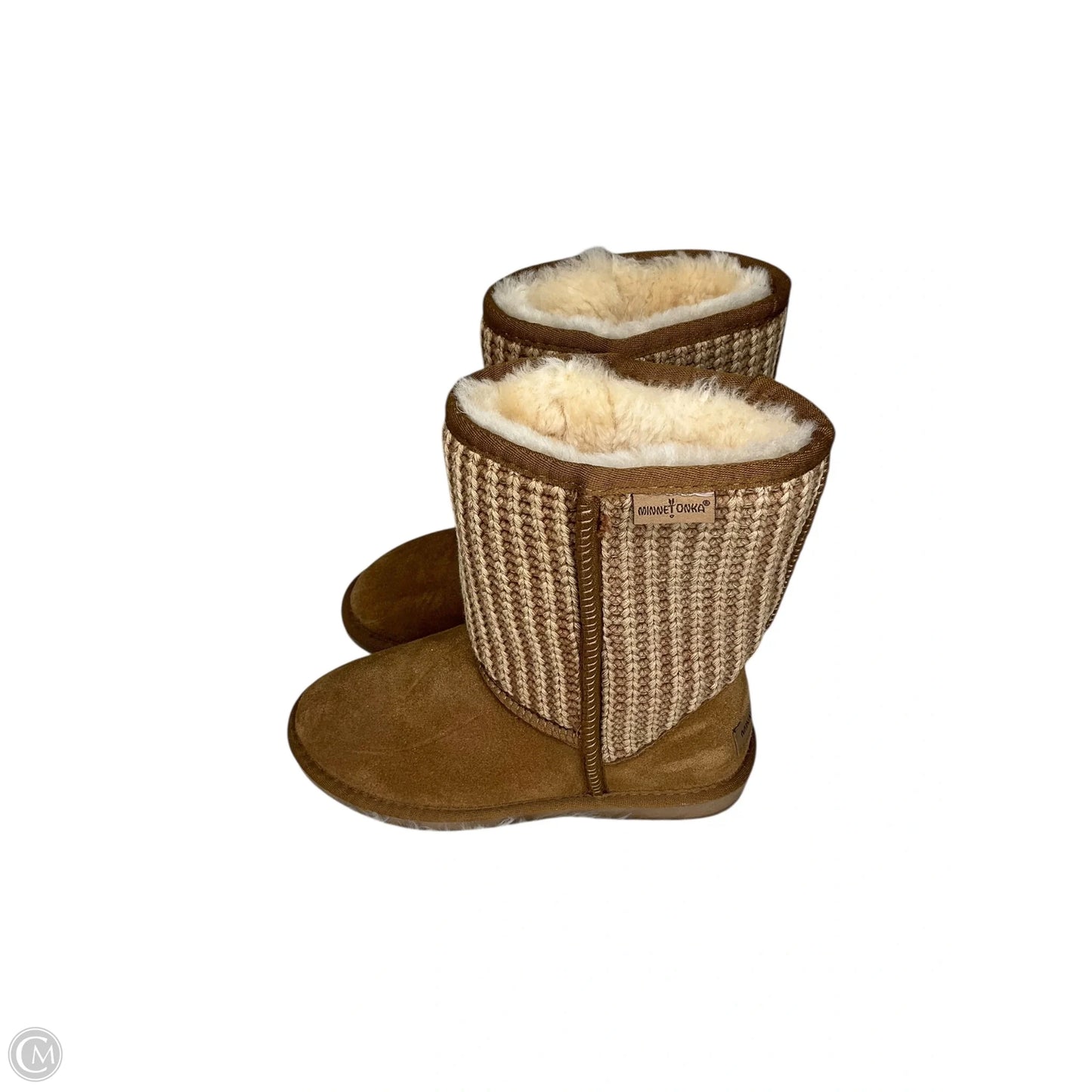 Boots Mid-calf Flats By Minnetonka In Tan, Size: 6