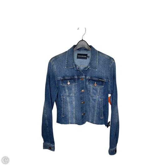 Jacket Denim By Calvin Klein In Blue Denim, Size: M