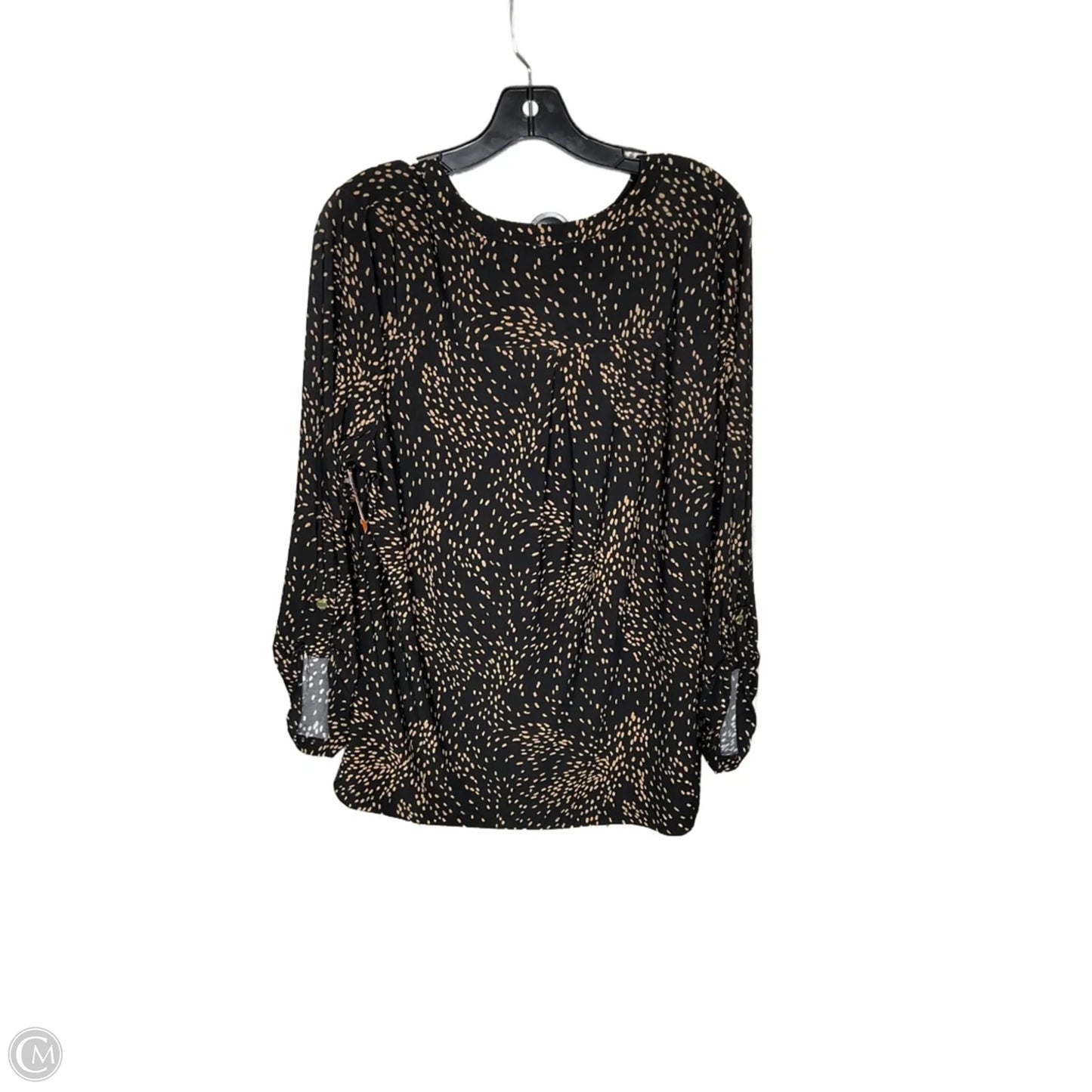 Top Long Sleeve By Anne Klein In Black & Tan, Size: Xl