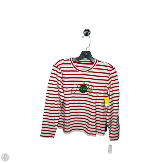 Top Long Sleeve By Talbots In Red & White, Size: Sp
