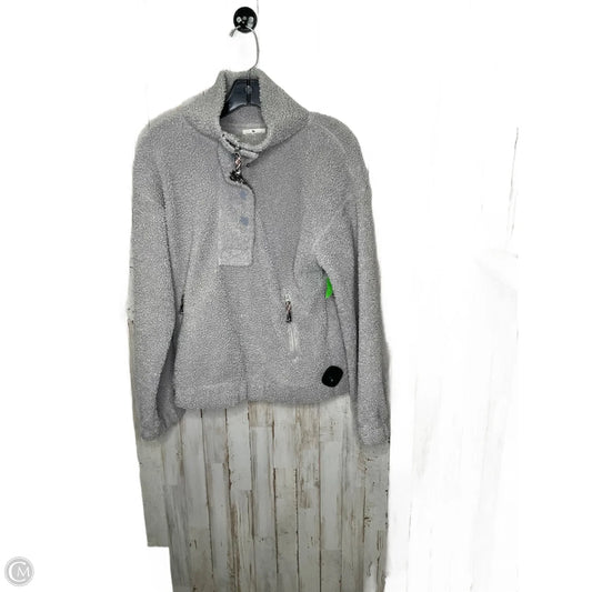 Athletic Top Long Sleeve Collar By Simply Southern In Grey, Size: S