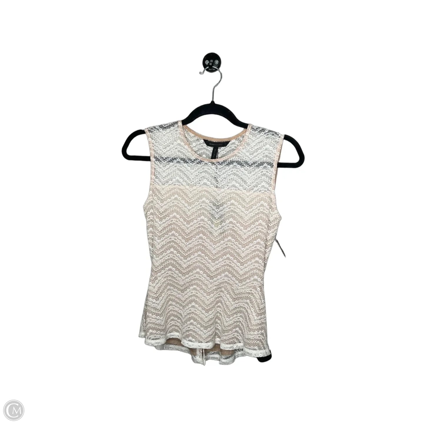 Top Sleeveless By Bcbg In Cream & Tan, Size: Xxs