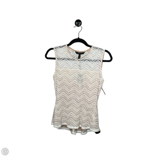 Top Sleeveless By Bcbg In Cream & Tan, Size: Xxs