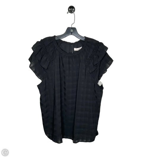 Top Short Sleeve By Loft In Black, Size: Xl