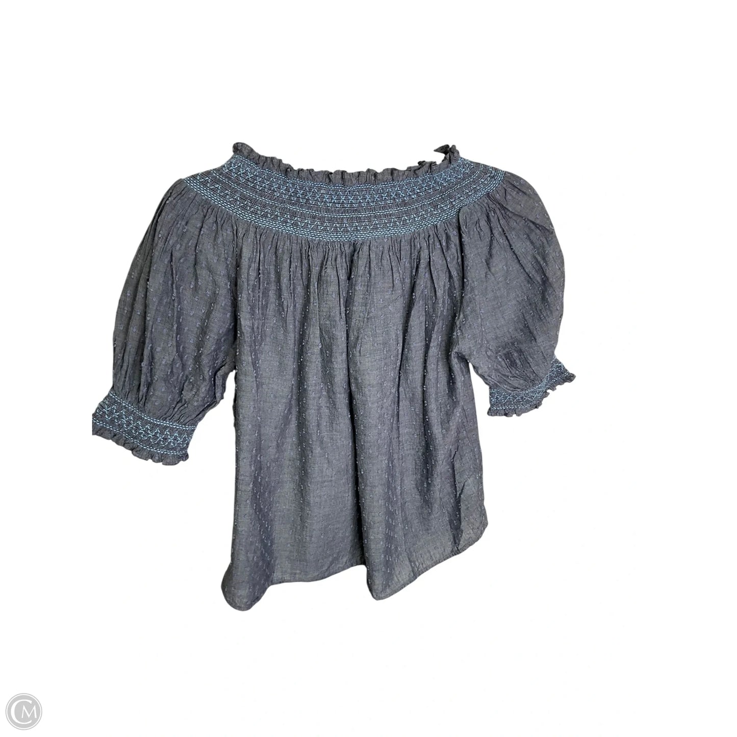 Top Short Sleeve By Loft In Blue, Size: S