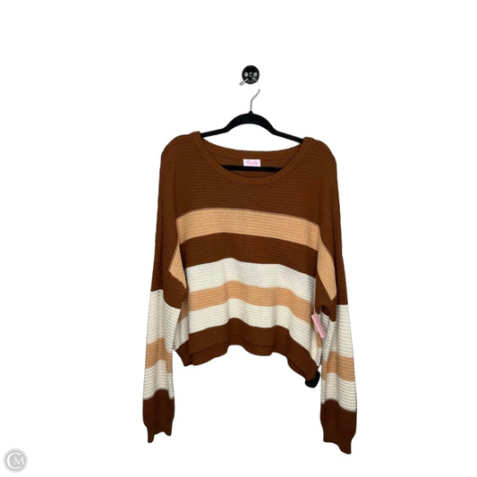 Sweater By Pink Lily In Brown, Size: Xl