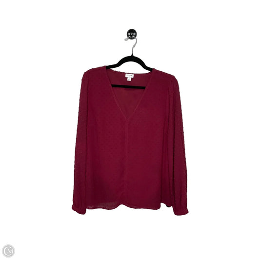 Top Long Sleeve By J. Crew In Maroon, Size: L