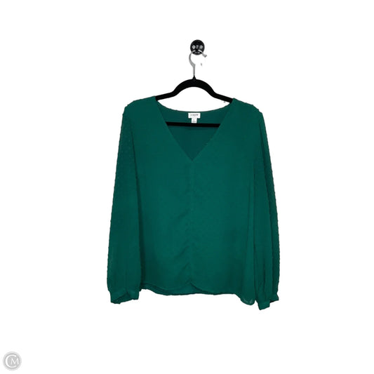 Top Long Sleeve By J. Crew In Green, Size: L