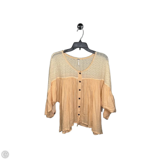 Top 3/4 Sleeve By Free People In Orange, Size: M