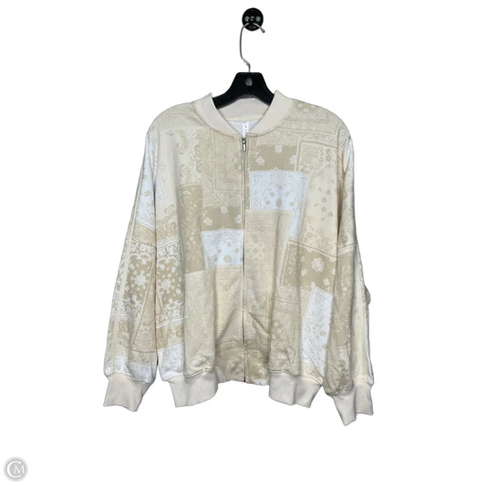 Athletic Top Long Sleeve Crewneck By Fabletics In Tan, Size: M